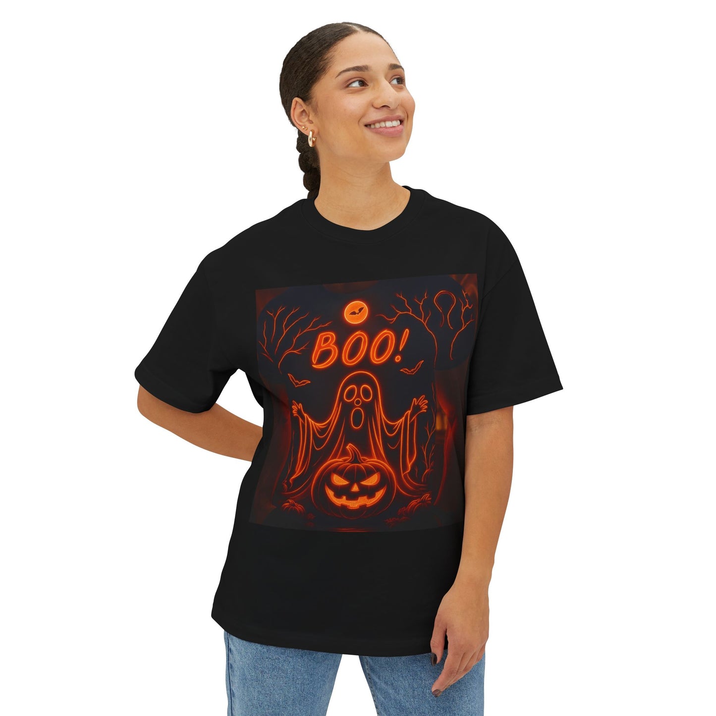 Halloween Graphic Tee, Spooky T-Shirt for Autumn, Ghostly Apparel, Unisex Oversized Shirt, Trick-or-Treat Gear