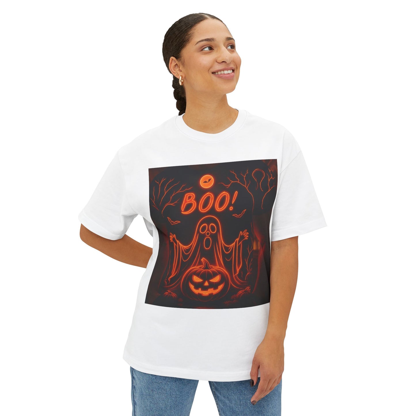 Halloween Graphic Tee, Spooky T-Shirt for Autumn, Ghostly Apparel, Unisex Oversized Shirt, Trick-or-Treat Gear